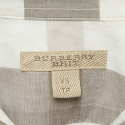 Pre Owned Burberry Brit Monochrome Checked Cotton Shirt XS