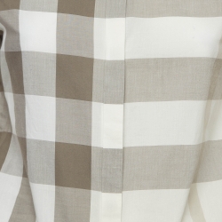 Pre Owned Burberry Brit Monochrome Checked Cotton Shirt XS