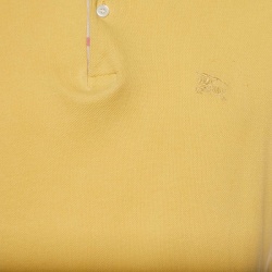 Pre Owned Burberry Brit Yellow Cotton Pique Polo T-Shirt M