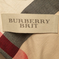 Pre Owned Burberry Brit Beige Cotton Belted Short Trench Coat S