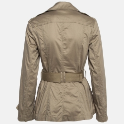 Pre Owned Burberry Brit Beige Cotton Belted Short Trench Coat S