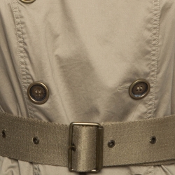 Pre Owned Burberry Brit Beige Cotton Belted Short Trench Coat S