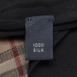 Pre Owned Burberry London Beige/Black Checked Silk Scarf