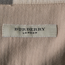 Pre Owned Burberry London Beige Check Print Cotton Double-Pocket Shirt M  