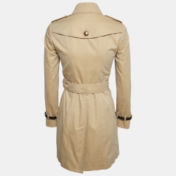 Pre Owned Burberry London Beige Gabardine Belted Trench Coat XS