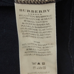 Pre Owned Burberry London Black Shoulder Patch Jersey V-Neck T-Shirt L