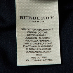 Pre Owned Burberry Black Cotton Nova Check Patch Long Sleeve T-Shirt M