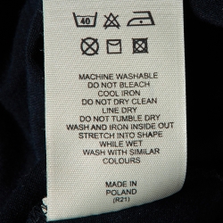 Pre Owned Burberry Black Cotton Nova Check Patch Long Sleeve T-Shirt M