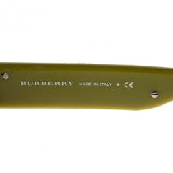 Pre Owned Burberry Lime Green Round Sunglasses