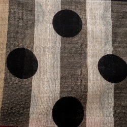 Pre Owned Burberry Beige Novacheck Wool and Silk Polka Dotted Fringed Scarf