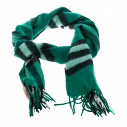 Pre Owned كوفية بربري كشمير كاروهات نوفا كلاسيكية خضراء امرالد