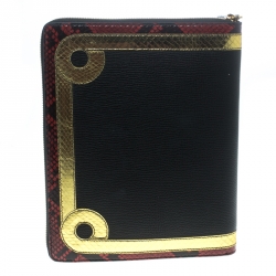 Pre Owned Burberry Multicolor Leather and Embossed Snakeskin Zip Notebook Case