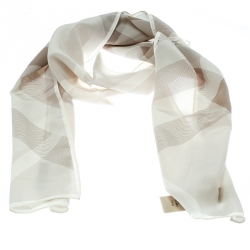 Pre Owned وشاح بربري حرير كروهات ستون جاينت فاتح