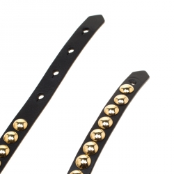Pre Owned Burberry Black Leather Riveted Double Wrap Belt Size 95cm