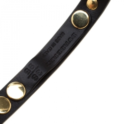 Pre Owned Burberry Black Leather Riveted Double Wrap Belt Size 95cm