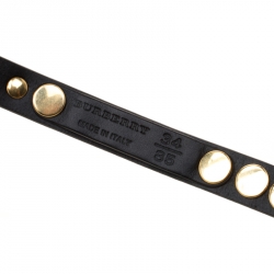 مملوكة مسبقًا Burberry Black Leather Riveted Double Wrap Belt Size 85cm