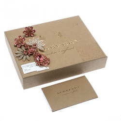 Burberry Double Daisy Crystal Gold Tone Clip-on Asymmetric Stud Drop Earrings