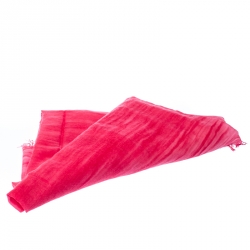 Pre Owned وشاح بربري بحواف منسلة كشمير وردي وبرتقالي فاتح