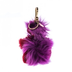 Pre Owned Burberry Purple/Red Punk Thomas Bear Bag Charm