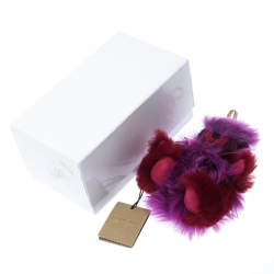 Pre Owned Burberry Purple/Red Punk Thomas Bear Bag Charm