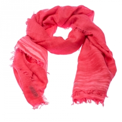 مملوكة مسبقًا وشاح بربري بحواف منسلة كشمير وردي وبرتقالي فاتح