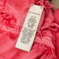 مملوكة مسبقًا وشاح بربري بحواف منسلة كشمير وردي وبرتقالي فاتح