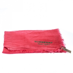 مملوكة مسبقًا وشاح بربري بحواف منسلة كشمير وردي وبرتقالي فاتح