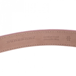 Pre Owned حزام بربري ثوماس بإبزيم جلد وردي فاتح 95 سم