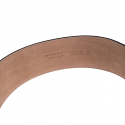 Pre Owned Burberry Black Leather Cecile Waist Belt 95CM