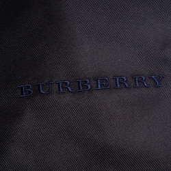 Pre Owned Burberry Black and Navy Silk Puffer Scarf