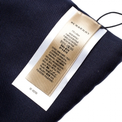 Pre Owned Burberry Black and Navy Silk Puffer Scarf