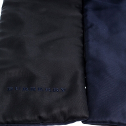 Pre Owned Burberry Black and Navy Silk Puffer Scarf