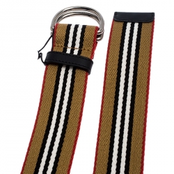 Pre Owned Burberry Multicolor Icon Stripe Canvas D-Ring Buckle Belt L
