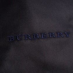 مملوكة مسبقًا Burberry Black and Navy Silk Puffer Scarf