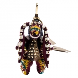 Burberry Multicolor Cashmere Studded Hare Bag Charm
