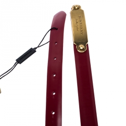 مملوكة مسبقًا حزام بربري رفيع ريس جلد أحمر 100 سم