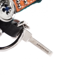 Burberry Multicolor Wool and Leather Rufus Cat Key Ring / Bag Charm