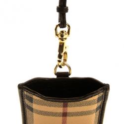 Pre Owned Burberry Nova Check Blackberry Case With Bag Link
