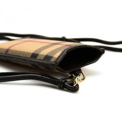 Pre Owned Burberry Nova Check Blackberry Case With Bag Link