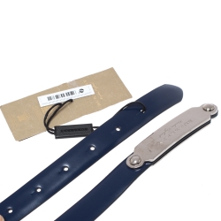 Pre Owned Burberry Blue Leather Reese Slim Belt 80CM