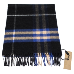 Burberry Bright Cobalt The Classic Check Cashmere Scarf 