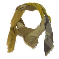 Pre Owned Burberry Yellow Novacheck Square Scarf
