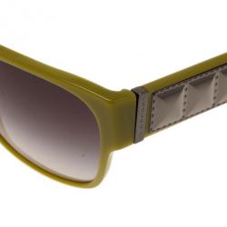 Pre Owned Burberry Lime Green Square Sunglasses