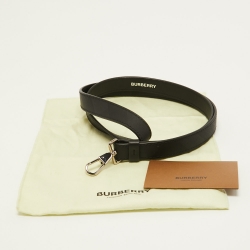 Burberry Black London Check Coated Canvas Leather Lanyard