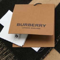 Pre Owned Burberry Beige Logo Patterned Wool Football Scarf