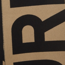 Pre Owned Burberry Beige Logo Patterned Wool Football Scarf