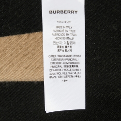 Pre Owned Burberry Beige Logo Patterned Wool Football Scarf
