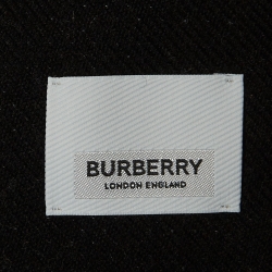 Pre Owned Burberry Beige Logo Patterned Wool Football Scarf