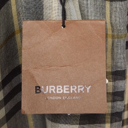 Pre Owned Burberry Green Vintage Check Wool and Silk Gauze Fringed Scarf