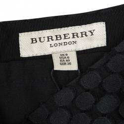 Pre Owned Burberry London Black Circular Textured Pencil Skirt S